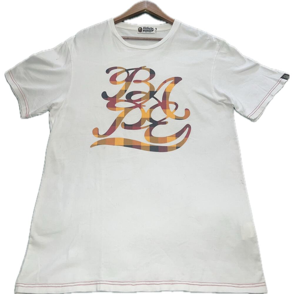 Vintage BAPE ‘Burberry Print BAPE’ T-Shirt ‘White’